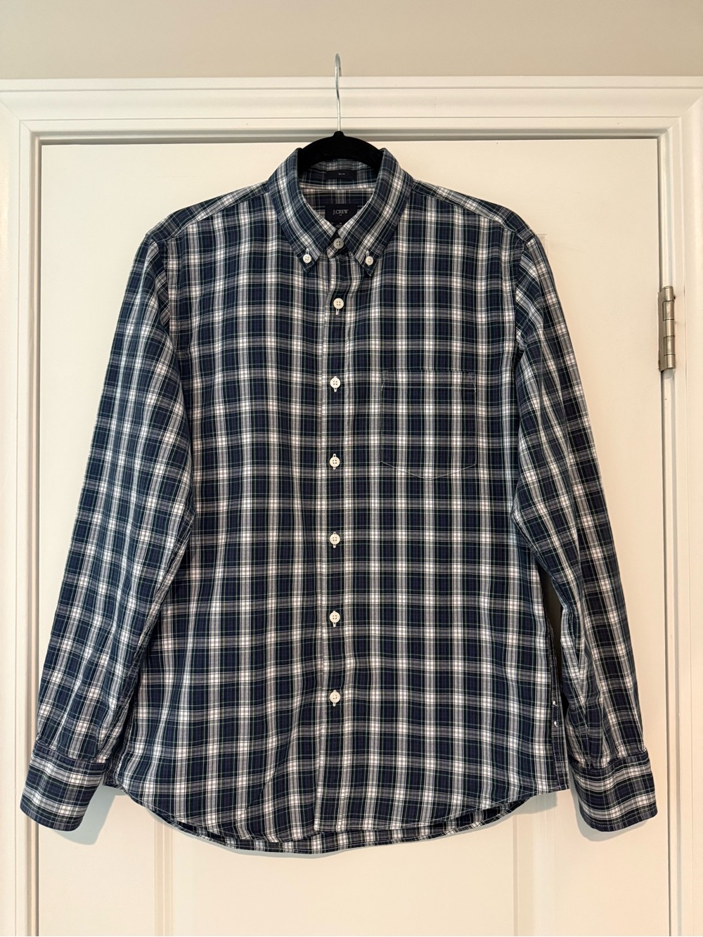 J. Crew Men’s Slim Fit Plaid Long Sleeve Button Down Shirt Medium 100% Cotton